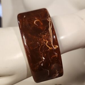 Vintage | Brown Marbled Bangle Bracelet | Bakelite